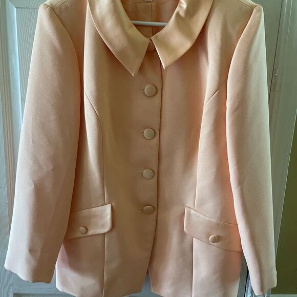 NWT Chad Stevens Two piece suit Blazer & skirt golden orange SZ16 ,100%polyester - Picture 9 of 15